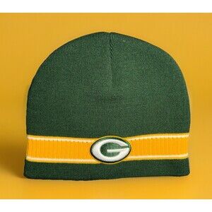 Green Bay Packers Beanie NFL Embroidered Logo Green Yellow Winter Cap One Size